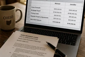 Ohio divorce house proceeds split — ORC 3105.171 equitable distribution